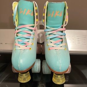 LIKU Pink & Blue Quad Roller Skates Girls Size 3-4